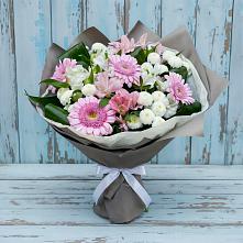 Букет цветов из:  Герберы, Альстромерии и Хризантемы в Михайловске Свердловской области