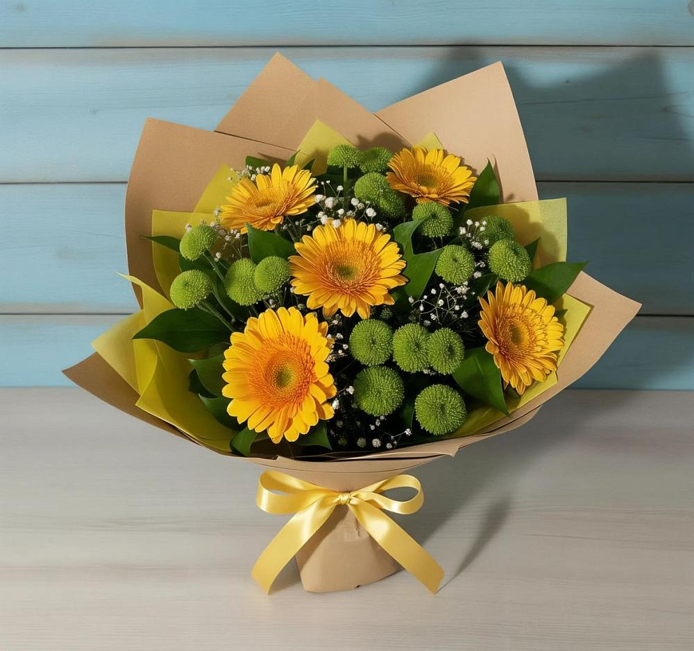 Букет цветов из: Герберы и Хризантемы в Михайловске Свердловской области
