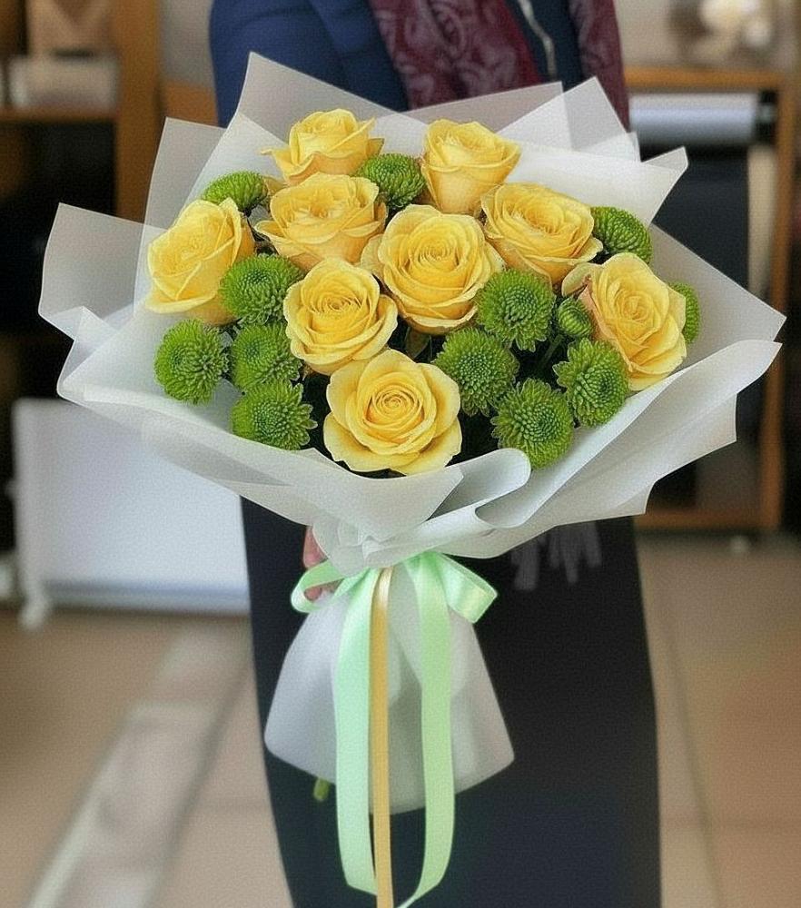 Букет цветов из: Хризантемы и Розы в Михайловске Свердловской области