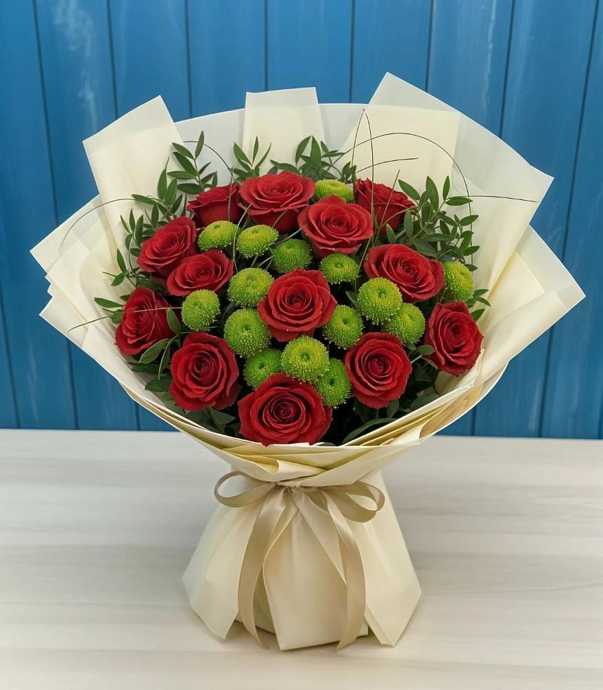 Букет цветов из: Розы и Хризантемы в Михайловске Свердловской области